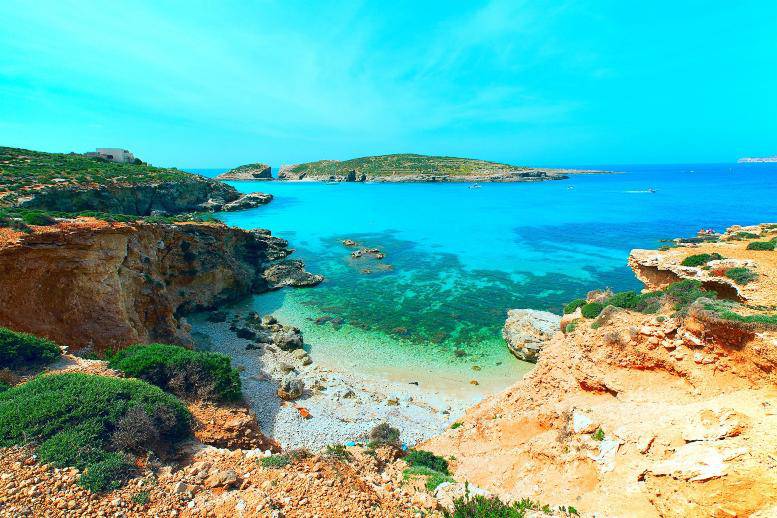 Laguna Azul de la bahía de Gozo. Malta