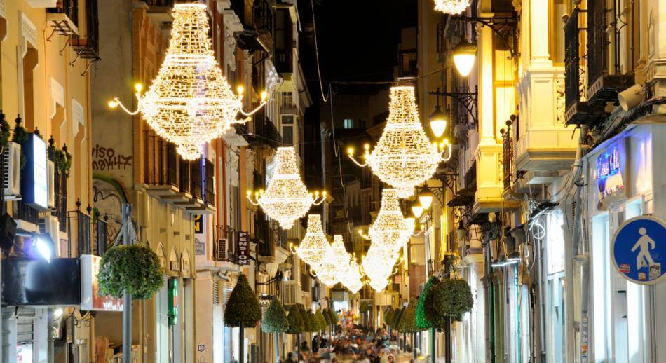 Iluminación navideña en Granada. Andalucía.