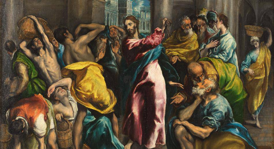 Cuadro de Cuadro de El Greco, donde Cristo saca a los comerciantes del templo