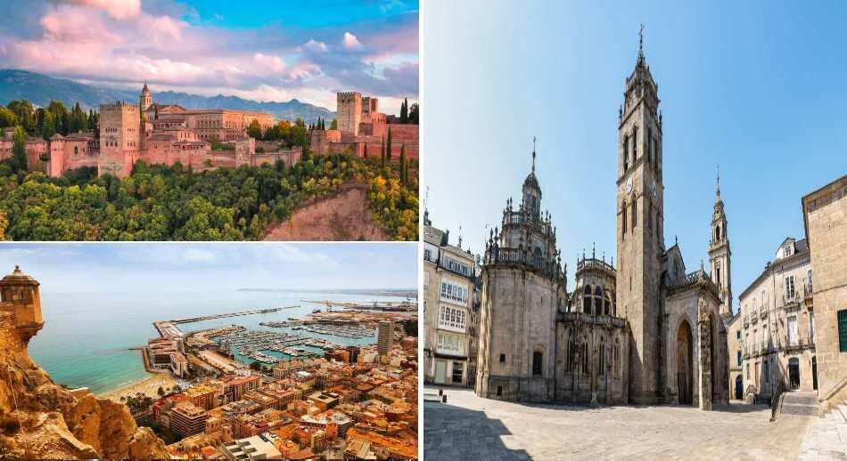 Granada, Alicante y Lugo escapadas fin de semana