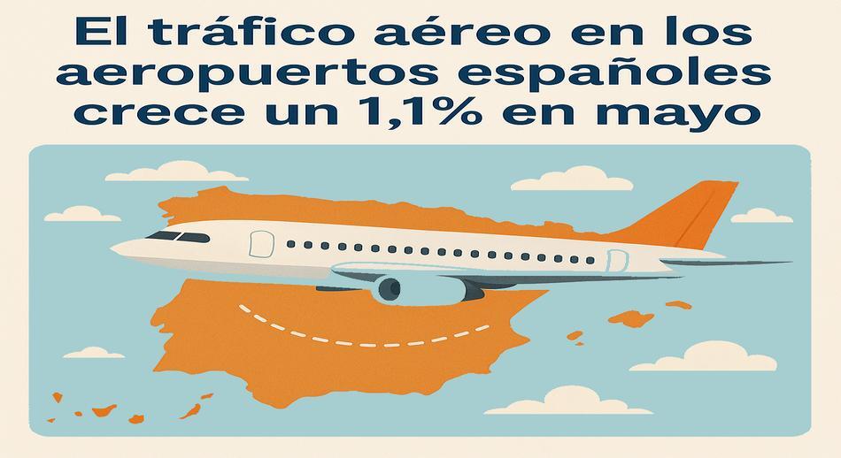 El tráfico aéreo en los aeropuertos españoles crece un 1,1% en mayo
