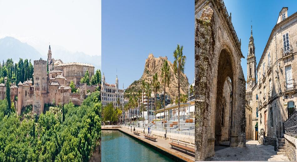 Granada, Alicante y Lugo escapadas fin de semana