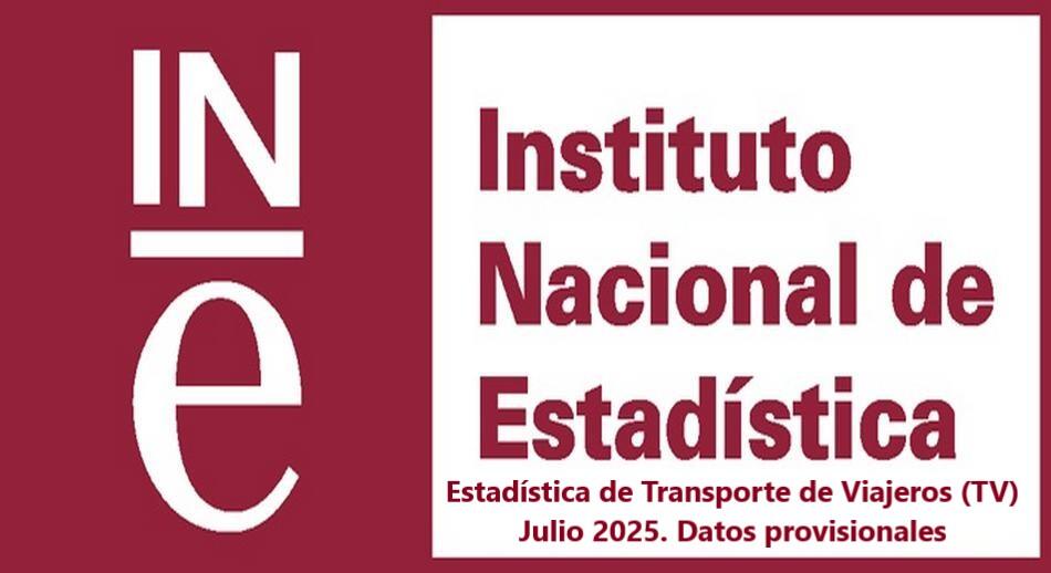 Estadística de Transporte de Viajeros (TV) Julio 2025. Datos provisionales