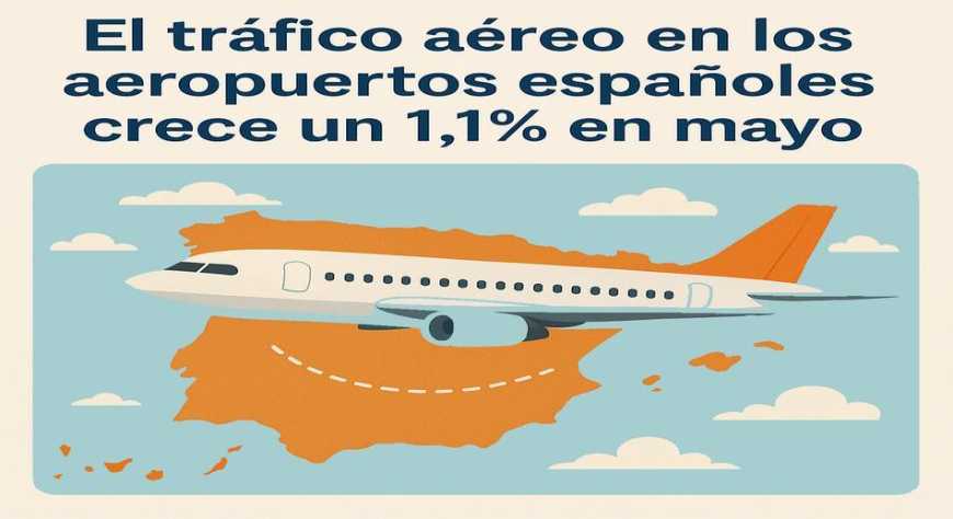El tráfico aéreo en los aeropuertos españoles crece un 1,1% en mayo