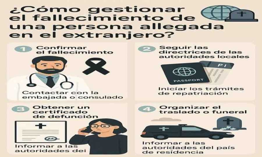 ¿Cómo gestionar el fallecimiento de una persona allegada en el extranjero?