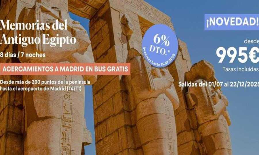 Cinco Estrellas Club ofrece traslados gratuitos para viajar a Egipto desde toda la península