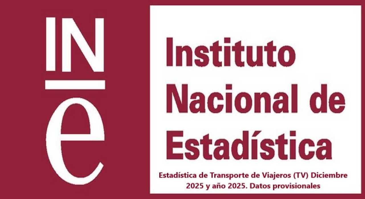 Estadística de Transporte de Viajeros (TV) Diciembre 2025 y año 2025. Datos provisionales
