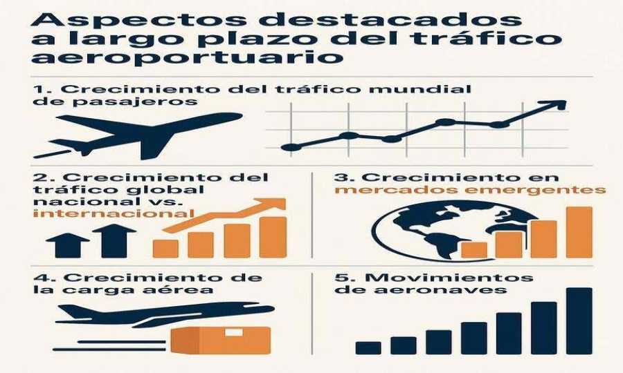 El tráfico aeroportuario mundial llegará en tres décadas a mas de 17.700 millones de pasajeros